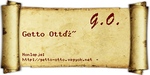 Getto Ottó névjegykártya